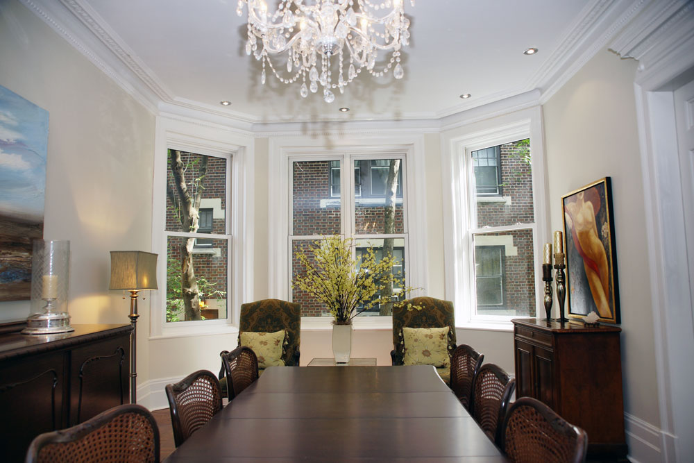 living room with windows