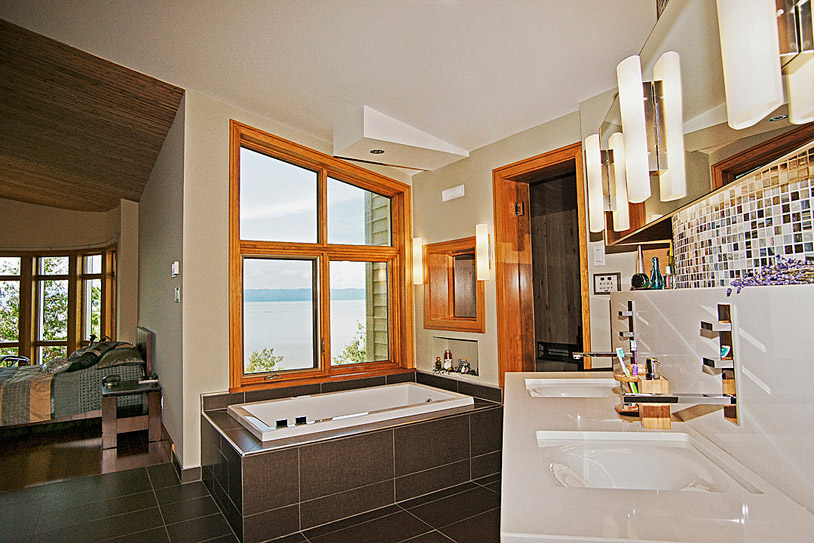 Bathroom with windows