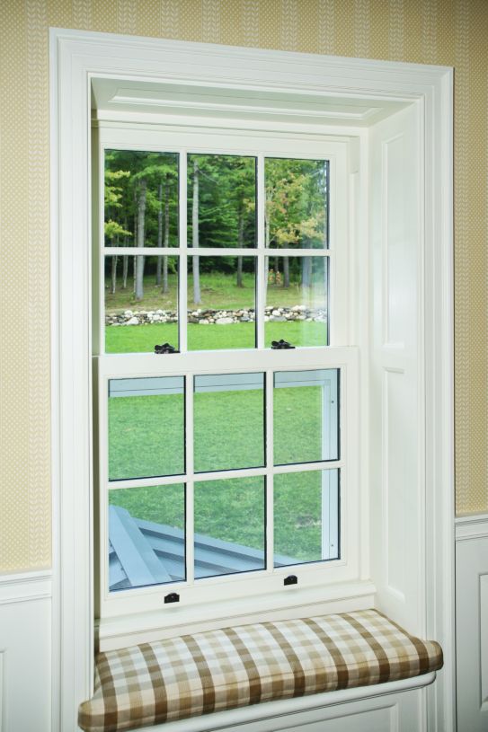 White hung window